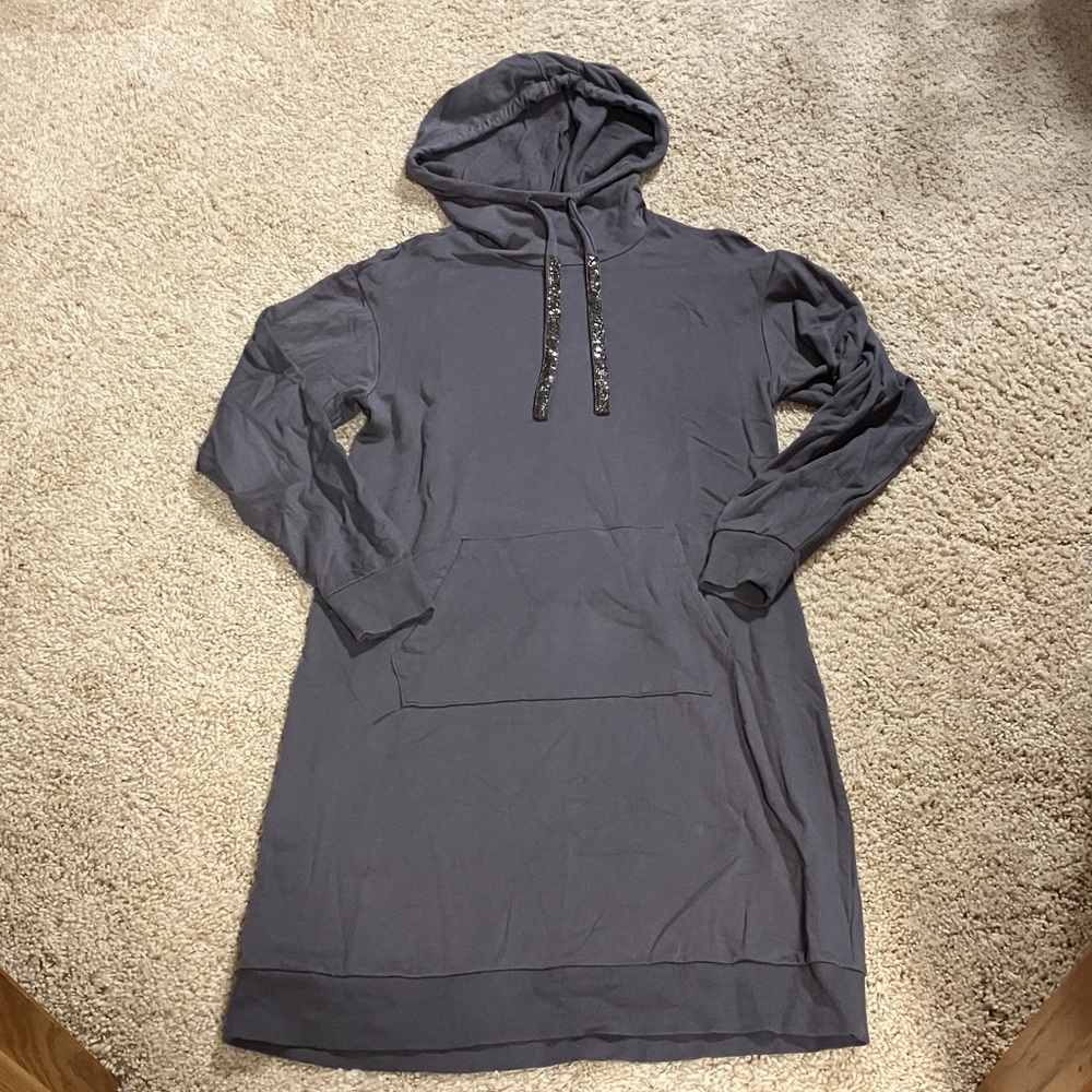 Torrid purple gray hooded sweatshirt dress